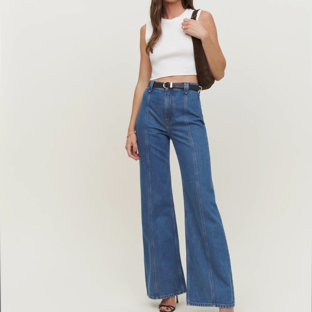 Leah Seamed High Rise Wide Leg Jeans